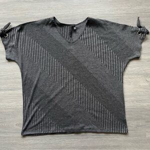 Striped Black and Gray Women's Top